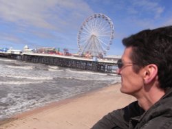 A view of Blackpool pier from the spanish steps Wallpaper