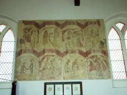14th Century - Uncovered old wall painting in the Church Wallpaper