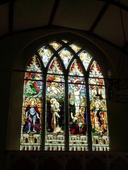 Stained Glass Window in the Church.