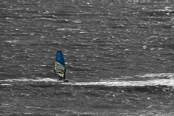 Windsurfing on a rough day Wallpaper