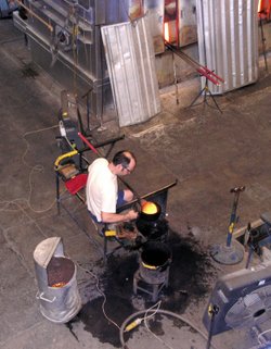 Shaping a vase.