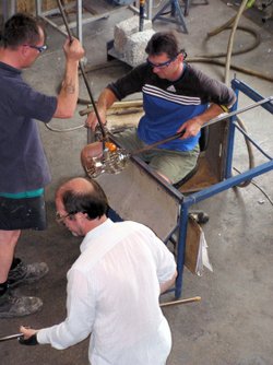 Fixing the handle to a vase.