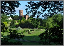 Wolverley Church from the Canal Wallpaper