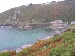 Lamorna Cove in the rain Wallpaper