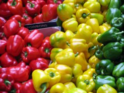 Colourful peppers Wallpaper