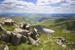 Moel Sych and Llyn Lluncaws Wallpaper