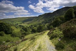 Valley near Pistyll Rhaeadr Wallpaper