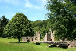 Fountains Abbey, North Yorkshire. Wallpaper