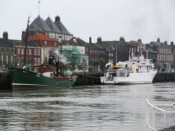 On the left is the Lydia Eva in the harbour Wallpaper