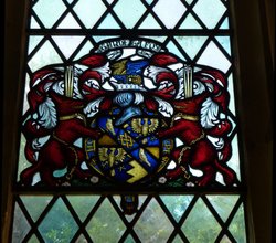 Stained Glass Window in the Church. Wallpaper