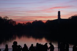 Sunset  over the Lake Wallpaper