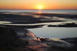 Sunset over Blackpool beach Wallpaper