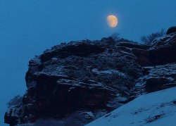 Helsby Hill with moonlight