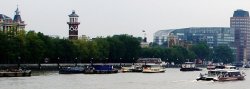 Boats on the Thames Wallpaper