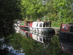 Narrowboat Reflection Wallpaper