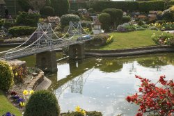 Miniature Village Bridge Wallpaper