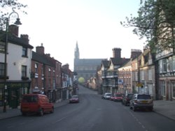 A Street view of Leek in Staffordshire Wallpaper