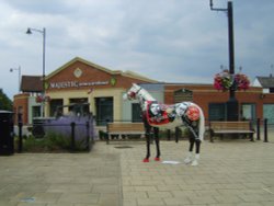 Painted Horses in and around the town of Newmarket Wallpaper