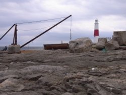 Boat hoist at Portland Bill Wallpaper