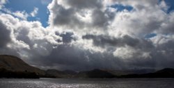 Wet and windy Ullswater Wallpaper