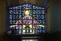 Buckfast Abbey stained glass window Wallpaper