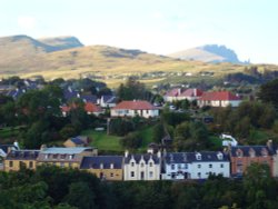 Portree and the Storr from the Apothecary's Tower Wallpaper