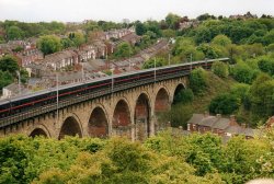 East Coast mainline train enters the city Wallpaper