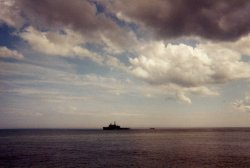 HMS Fearless anchored off Scarborough Wallpaper