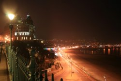 Scarborough seafront at night Wallpaper