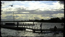 'Evening light' Oulton Broad, Suffolk Wallpaper