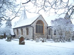 Chilly Time at Great Bookham Church Wallpaper