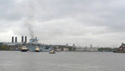 HMS Ocean Coming into Greenwich Wallpaper