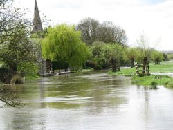 Denford Church and floods Wallpaper