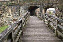 Walkway around the Castle ruins Wallpaper