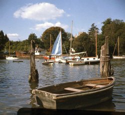 Boats at Eling, near Southampton Wallpaper