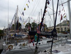 A forest of bunting in St Katherine's Dock near Tower Bridge Wallpaper