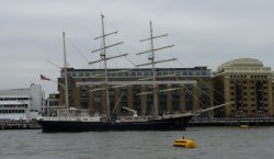 Tall ship at Butler's Wharf near Tower Bridge Wallpaper