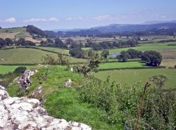 From Dryslwyn Castle: the view up the Towy Valley Wallpaper