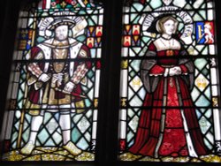 King Henry VIII and Jane Seymour, Stained Glass Window, Cardiff Castle Wallpaper