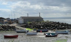 Boathouse And Beach Wallpaper