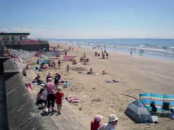 Pendine Sands, from Pendine Promenade. Wallpaper