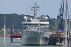 HMS Enterprise in Falmouth docks Wallpaper