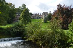 River Manifold and Ilam Hall Wallpaper