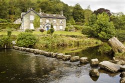 Stepping stones River Rothay near Ambleside Wallpaper