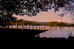 Dusk on the water in Keswick Wallpaper