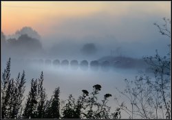 Mist, Alrewas Weir. Wallpaper