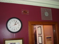 Unusual clock in one of the hotels Wallpaper