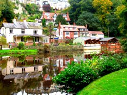 Reflections on the River Nidd at Knaresborough Wallpaper