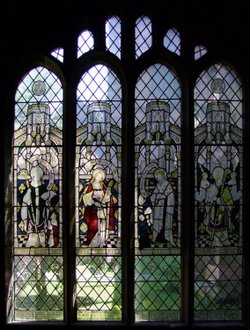 Stained glass window in Chester Cathedral