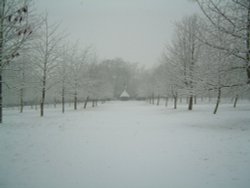 From covered bridge at Polesden Lacey Wallpaper